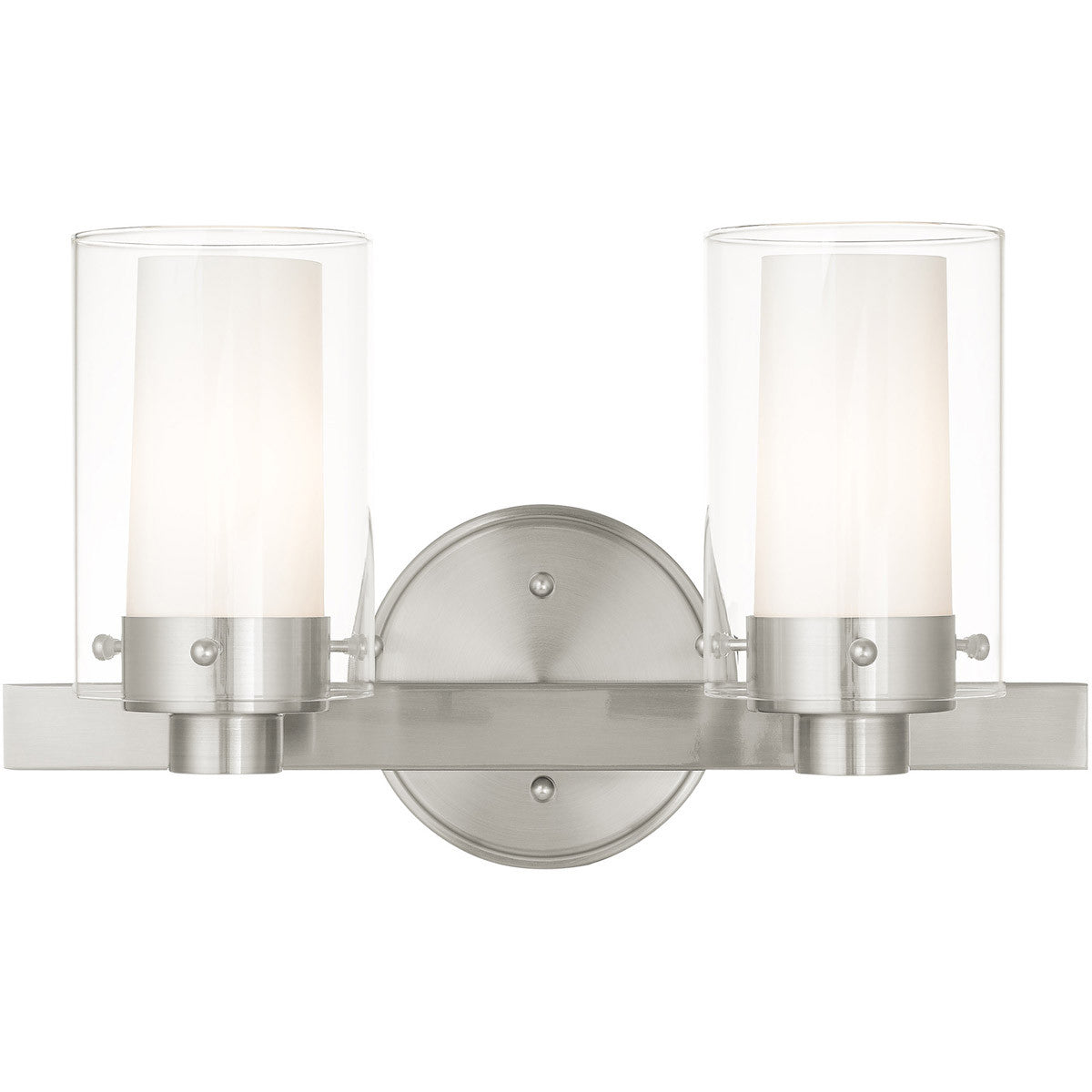 Livex Lighting Manhattan Collection 2 Light Brushed Nickel Bath Light in Brushed Nickel 1542-91