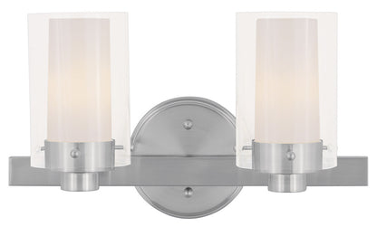 Livex Lighting Manhattan Collection 2 Light Brushed Nickel Bath Light in Brushed Nickel 1542-91