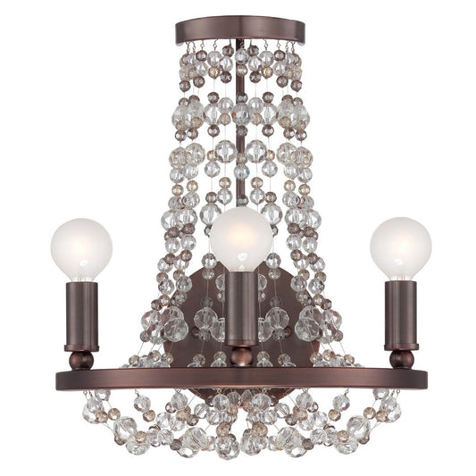 Crystorama Channing 3 Light Hand Cut Crystal Chocolate Bronze Wall Mount 1542-CB-MWP