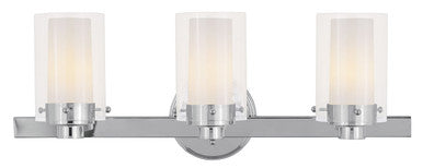 Livex Lighting Manhattan Collection 3 Light Polished Chrome Bath Light in Polished Chrome 1543-05