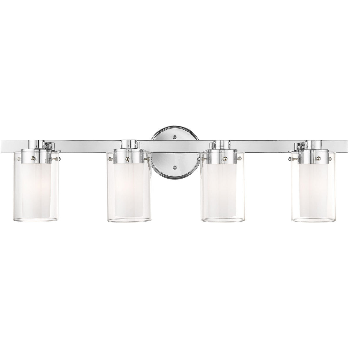 Livex Lighting Manhattan Collection 4 Light Polished Chrome Bath Light in Polished Chrome 1544-05