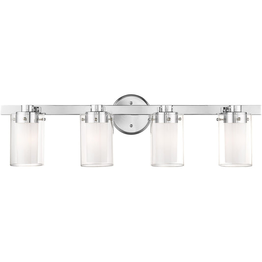 Livex Lighting Manhattan Collection 4 Light Polished Chrome Bath Light in Polished Chrome 1544-05