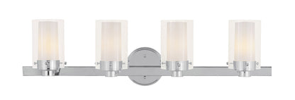 Livex Lighting Manhattan Collection 4 Light Polished Chrome Bath Light in Polished Chrome 1544-05