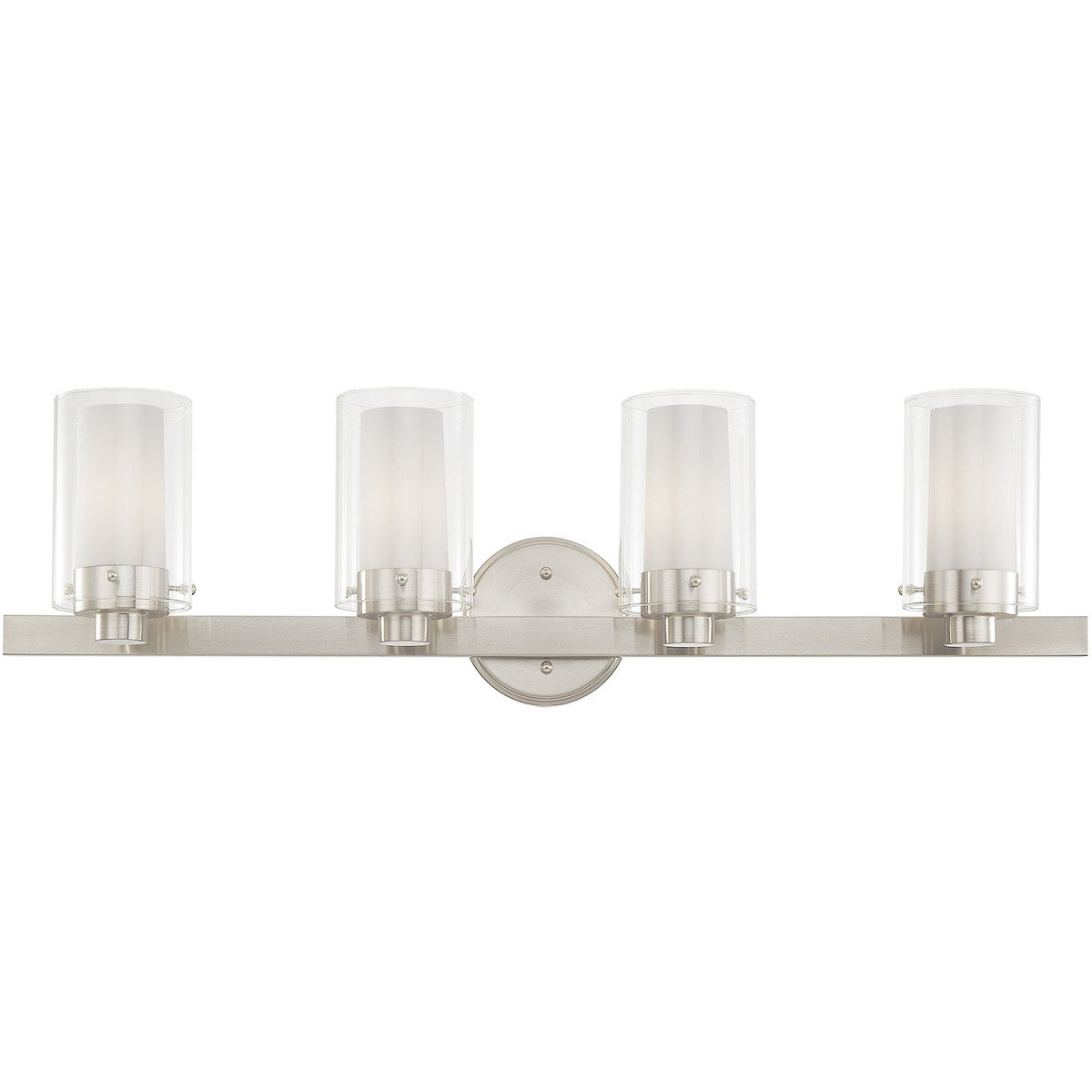 Livex Lighting Manhattan Collection 4 Light Brushed Nickel Bath Light in Brushed Nickel 1544-91