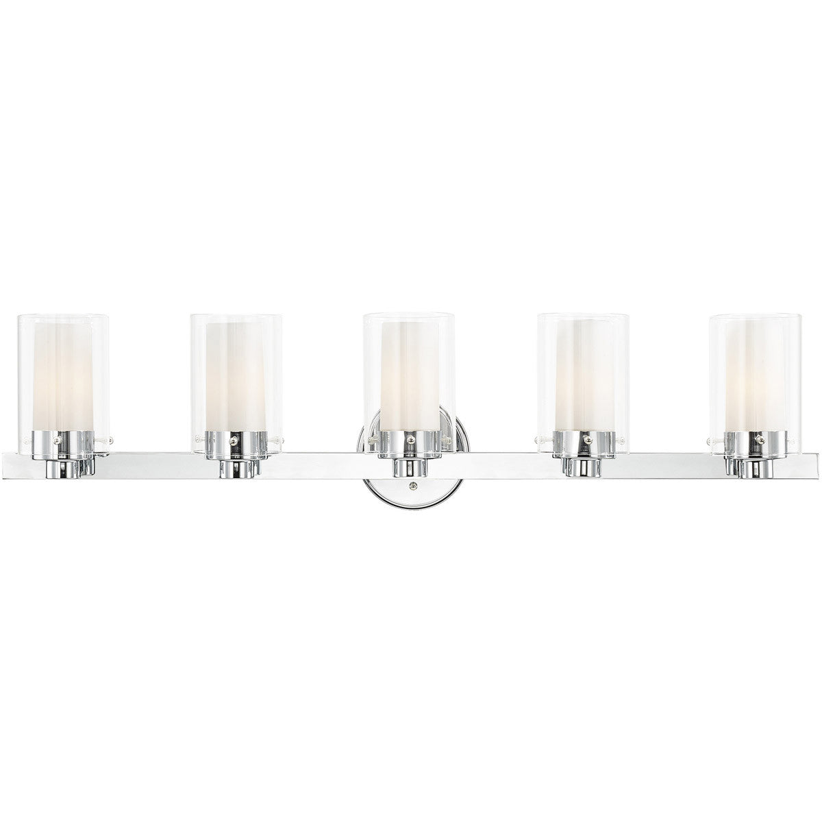 Livex Lighting Manhattan Collection 5 Light Polished Chrome Bath Light in Polished Chrome 15455-05