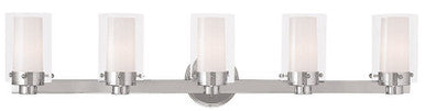 Livex Lighting Manhattan Collection 5 Light Polished Chrome Bath Light in Polished Chrome 15455-05