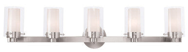 Livex Lighting Manhattan Collection 5 Light Brushed Nickel Bath Light in Brushed Nickel 15455-91