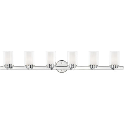 Livex Lighting Manhattan Collection 6 Light Polished Chrome Bath Light in Polished Chrome 15456-05