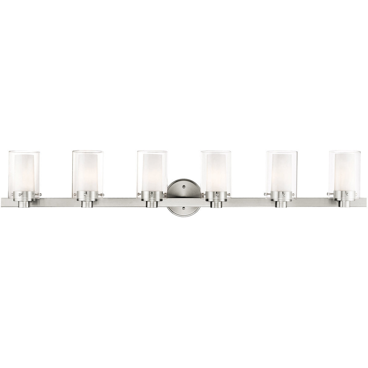 Livex Lighting Manhattan Collection 6 Light Brushed Nickel Bath Light in Brushed Nickel 15456-91