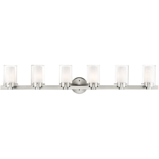 Livex Lighting Manhattan Collection 6 Light Brushed Nickel Bath Light in Brushed Nickel 15456-91