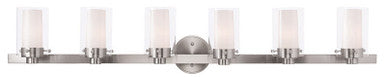 Livex Lighting Manhattan Collection 6 Light Brushed Nickel Bath Light in Brushed Nickel 15456-91