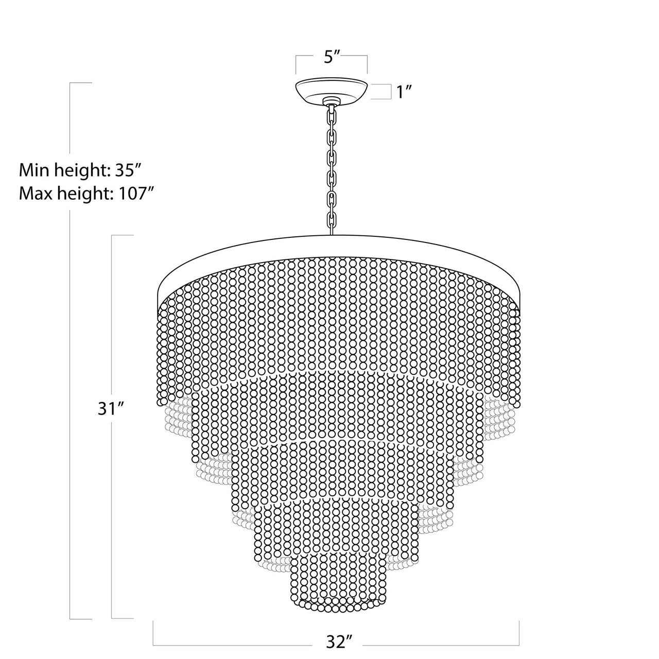 Regina Andrew Coastal Living Waterfall Chandelier 16-1373