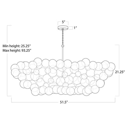 Regina Andrew Bubbles Chandelier Linear in Brushed Nickel 16-1381CLR