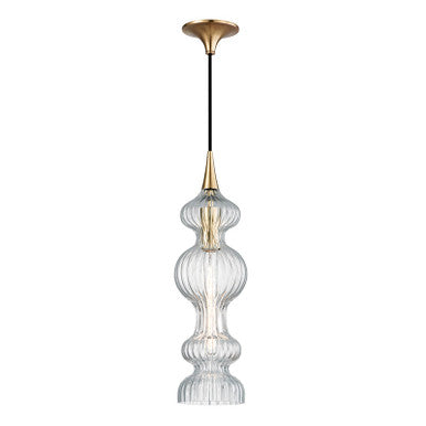 Hudson Valley Lighting Pomfret Pendant in Aged Brass 1600-AGB-CL