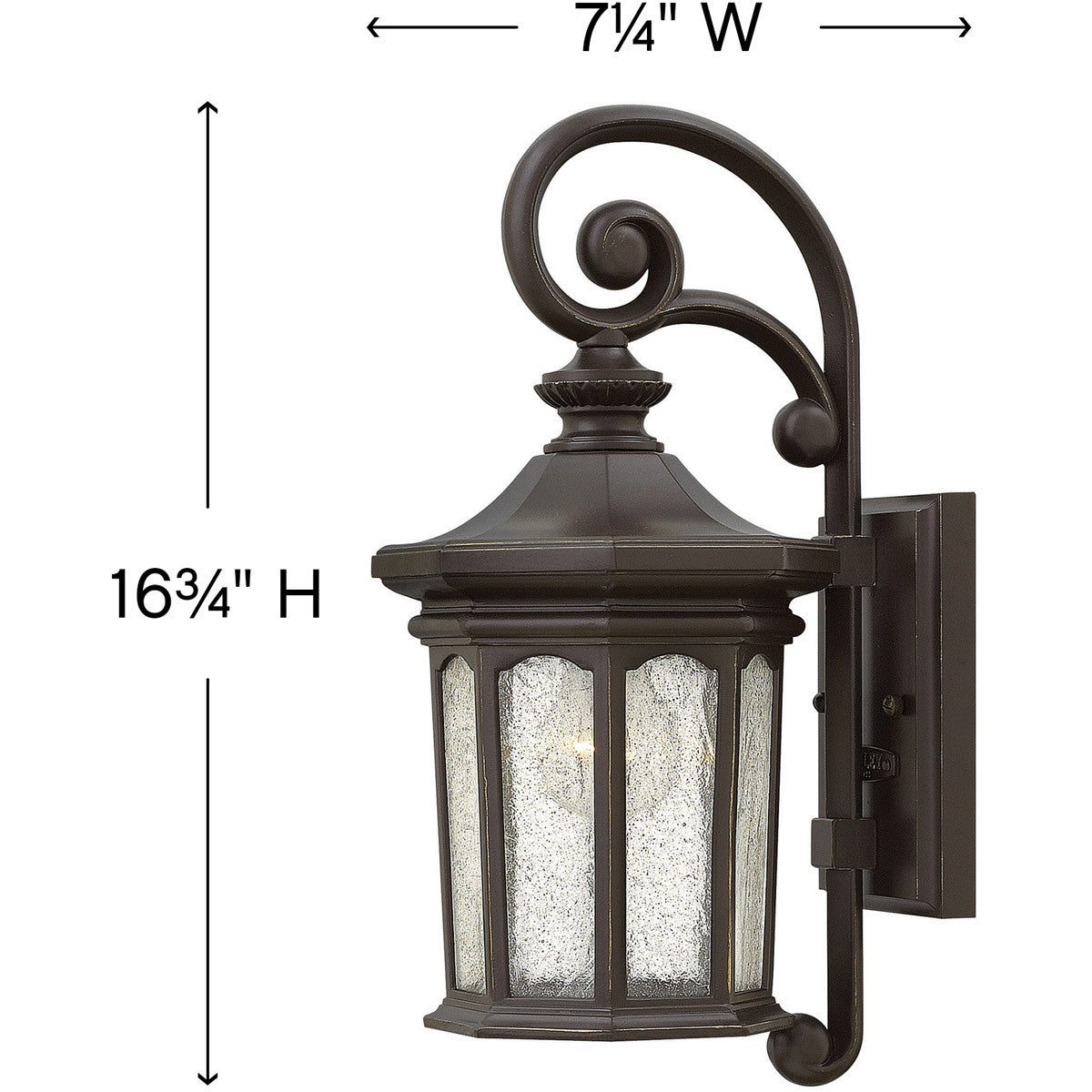 Hinkley Lighting Raley Small Wall Mount Lantern Oil Rubbed Bronze 1600OZ