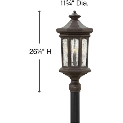 Hinkley Lighting Raley Large Post Top or Pier Mount Lantern Oil Rubbed Bronze 1601OZ