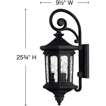 Hinkley Lighting Raley Medium Wall Mount Lantern Museum Black 1604MB