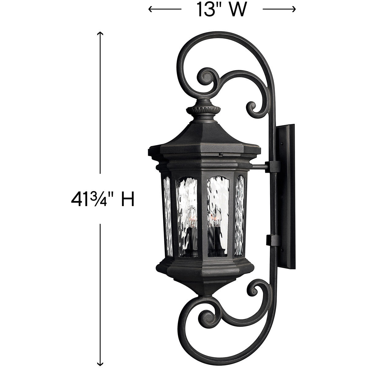 Hinkley Lighting Raley Extra Large Wall Mount Lantern Museum Black 1609MB