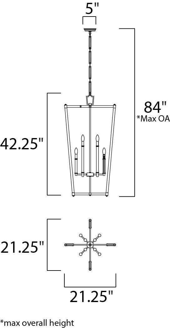 Maxim Lucent 8-Light Pendant in Polished Nickel 16102CLPN