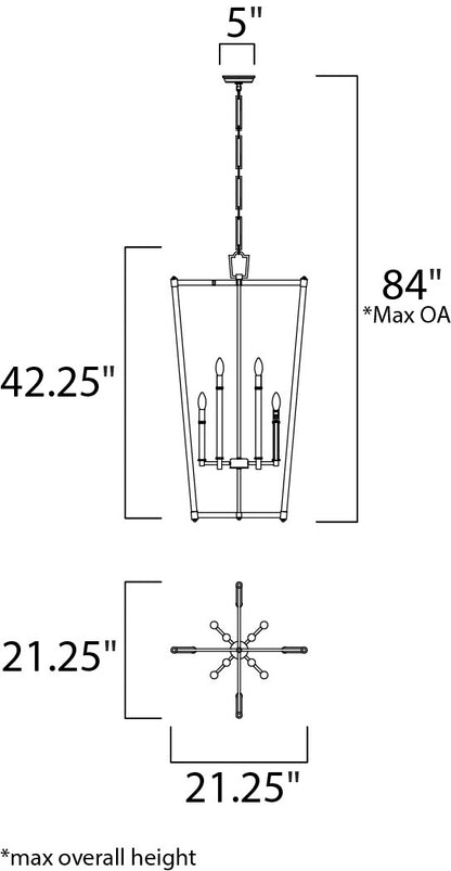 Maxim Lucent 8-Light Pendant in Polished Nickel 16102CLPN