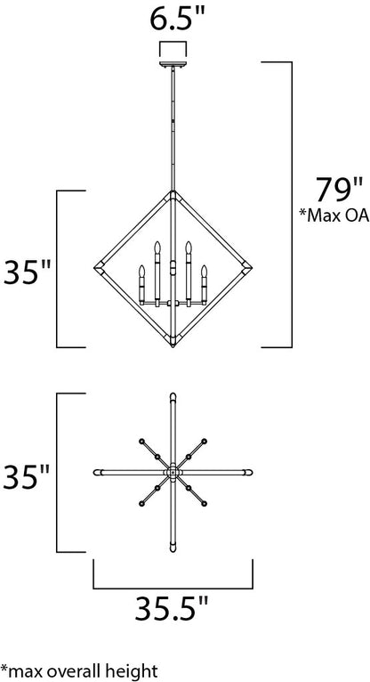 Maxim Lucent 8-Light Pendant in Polished Nickel 16106CLPN