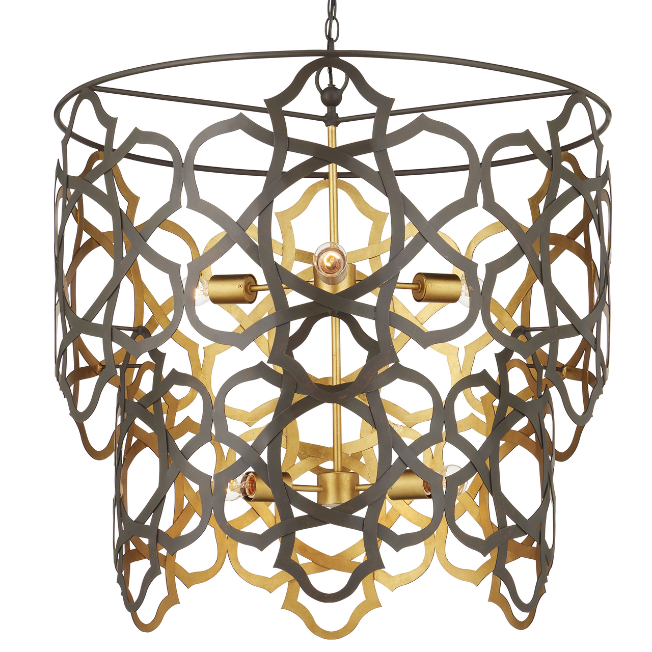 Currey & Co. Mauresque Medium Bronze & Gold Chandelier 9000-1106