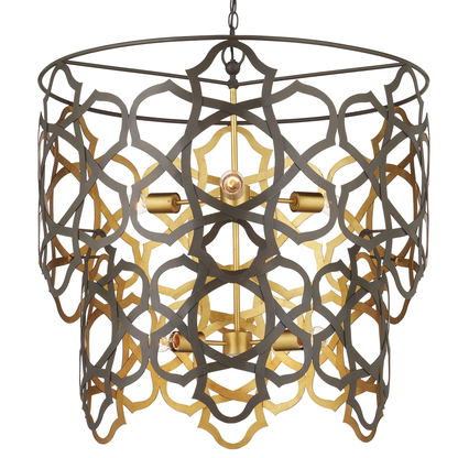 Currey & Co. Mauresque Medium Bronze & Gold Chandelier 9000-1106