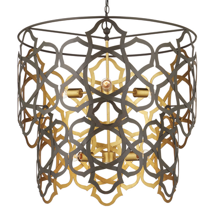 Currey & Co. Mauresque Medium Bronze & Gold Chandelier 9000-1106