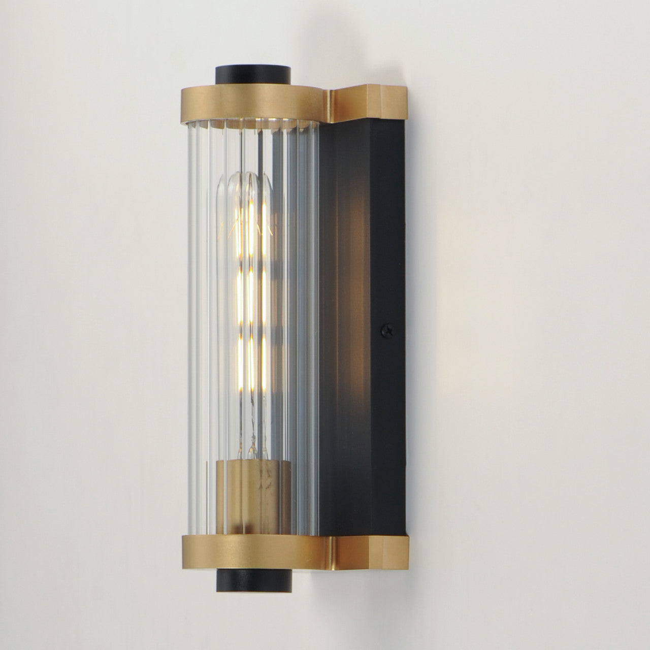 Maxim Opulent 1-Light Outdoor Wall Sconce in Black / Antique Brass 16120CRBKAB