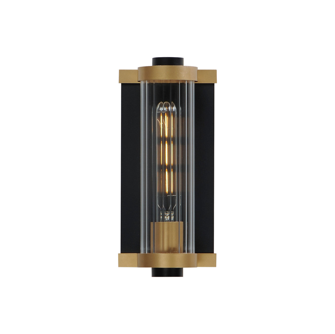 Maxim Opulent 1-Light Outdoor Wall Sconce in Black / Antique Brass 16120CRBKAB