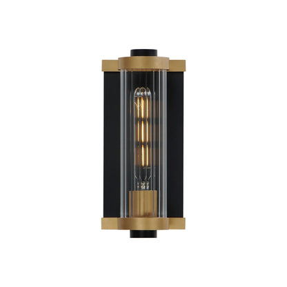 Maxim Opulent 1-Light Outdoor Wall Sconce in Black / Antique Brass 16120CRBKAB