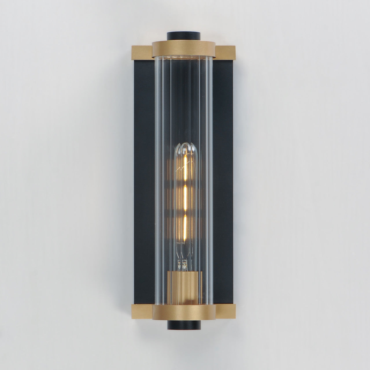 Maxim Opulent 1-Light Outdoor Wall Sconce in Black / Antique Brass 16121CRBKAB