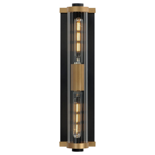 Maxim Opulent 2-Light 20" Outdoor Wall Sconce in Black / Antique Brass 16122CRBKAB