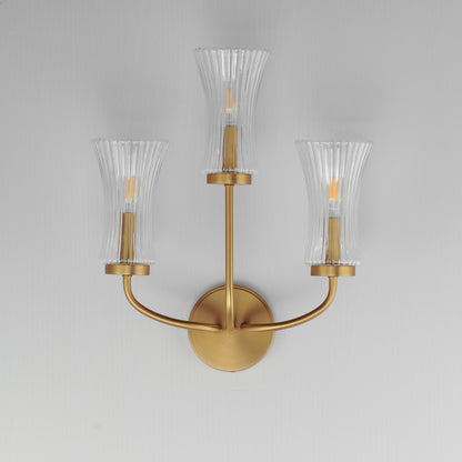 Maxim Camelot 3-Light Sconce in Natural Aged Brass 16153CRNAB