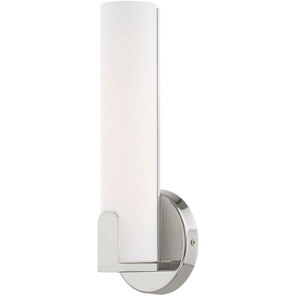 Livex Lighting Lund Collection 10W LED Polished Chrome ADA Wall Sconce in Polished Chrome 16361-05