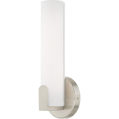 Livex Lighting Lund Collection 10W LED Brushed Nickel ADA Wall Sconce in Brushed Nickel 16361-91