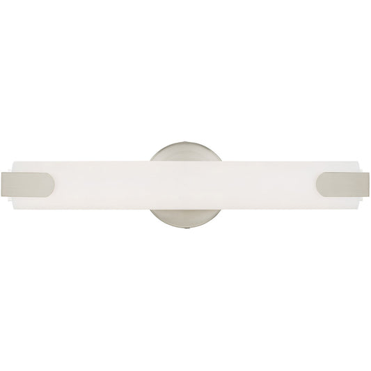 Livex Lighting Lund Collection 20W LED Brushed Nickel ADA Bath Vanity in Brushed Nickel 16362-91