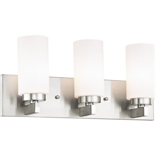 Livex Lighting West Lake Collection 3 Light Brushed Nickel Bath Light in Brushed Nickel 16373-91