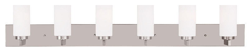 Livex Lighting West Lake Collection 6 Light Brushed Nickel Bath Light in Brushed Nickel 16376-91