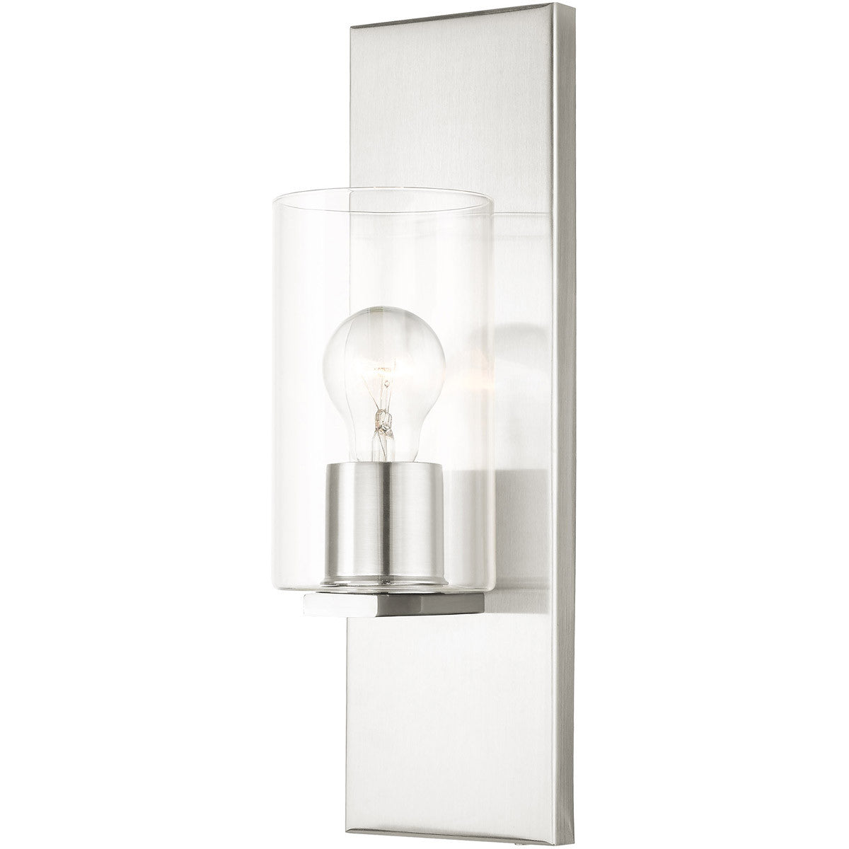 Livex Lighting Zurich Collection 1 Lt Brushed Nickel Wall Sconce in Brushed Nickel 16551-91