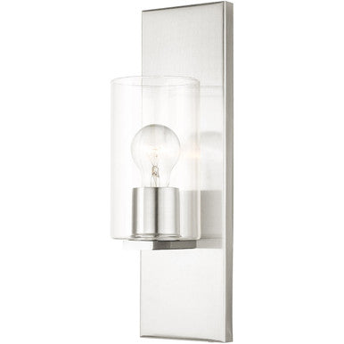 Livex Lighting Zurich Collection 1 Lt Brushed Nickel Wall Sconce in Brushed Nickel 16551-91