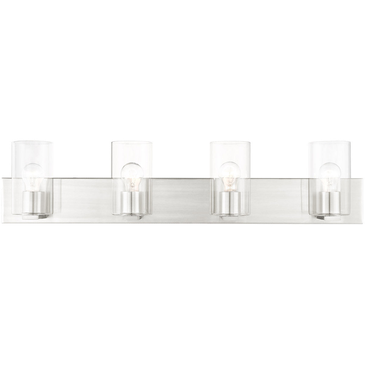 Livex Lighting Zurich Collection 4 Lt Brushed Nickel Bath Vanity in Brushed Nickel 16554-91