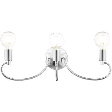 Livex Lighting Bari Collection 3 Lt Polished Chrome Bath Vanity  in Polished Chrome 16583-05