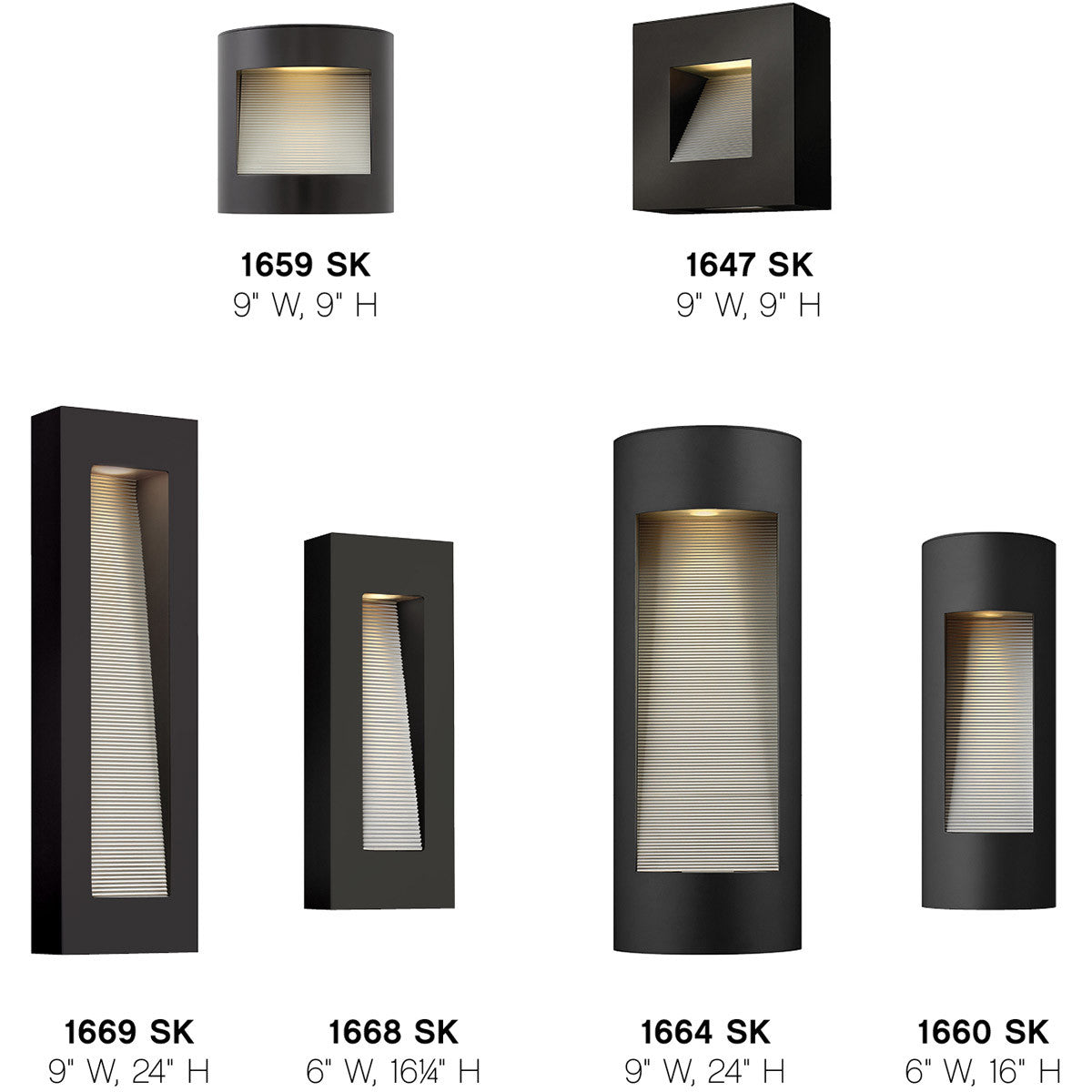 Hinkley Lighting Luna Large Wall Mount Lantern Satin Black 1664SK