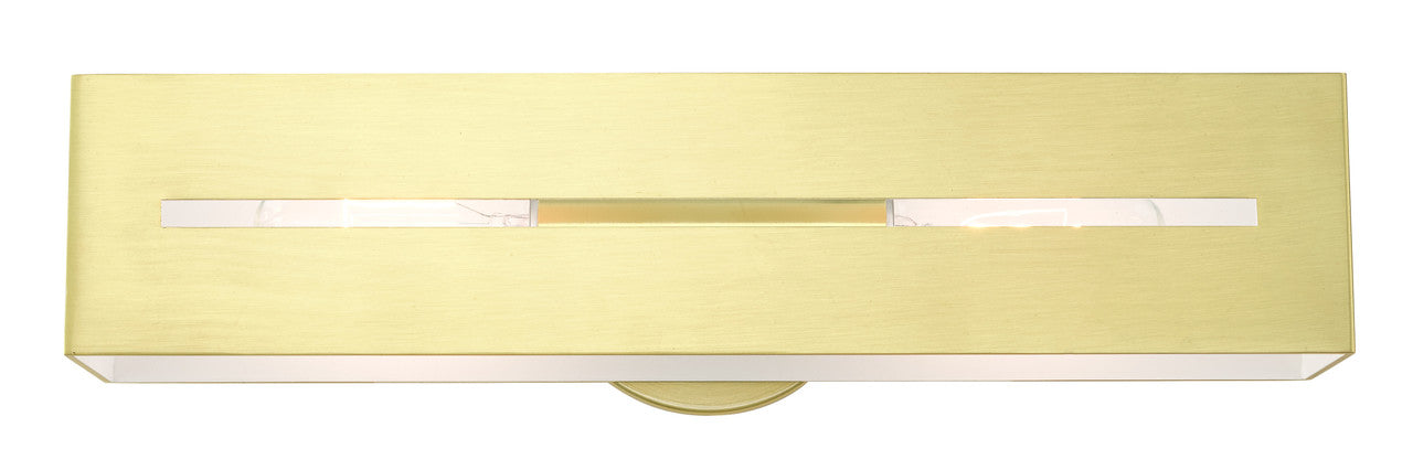 Livex Lighting Soma Collection  2 Light Satin Brass ADA Vanity Sconce in Satin Brass 16682-12