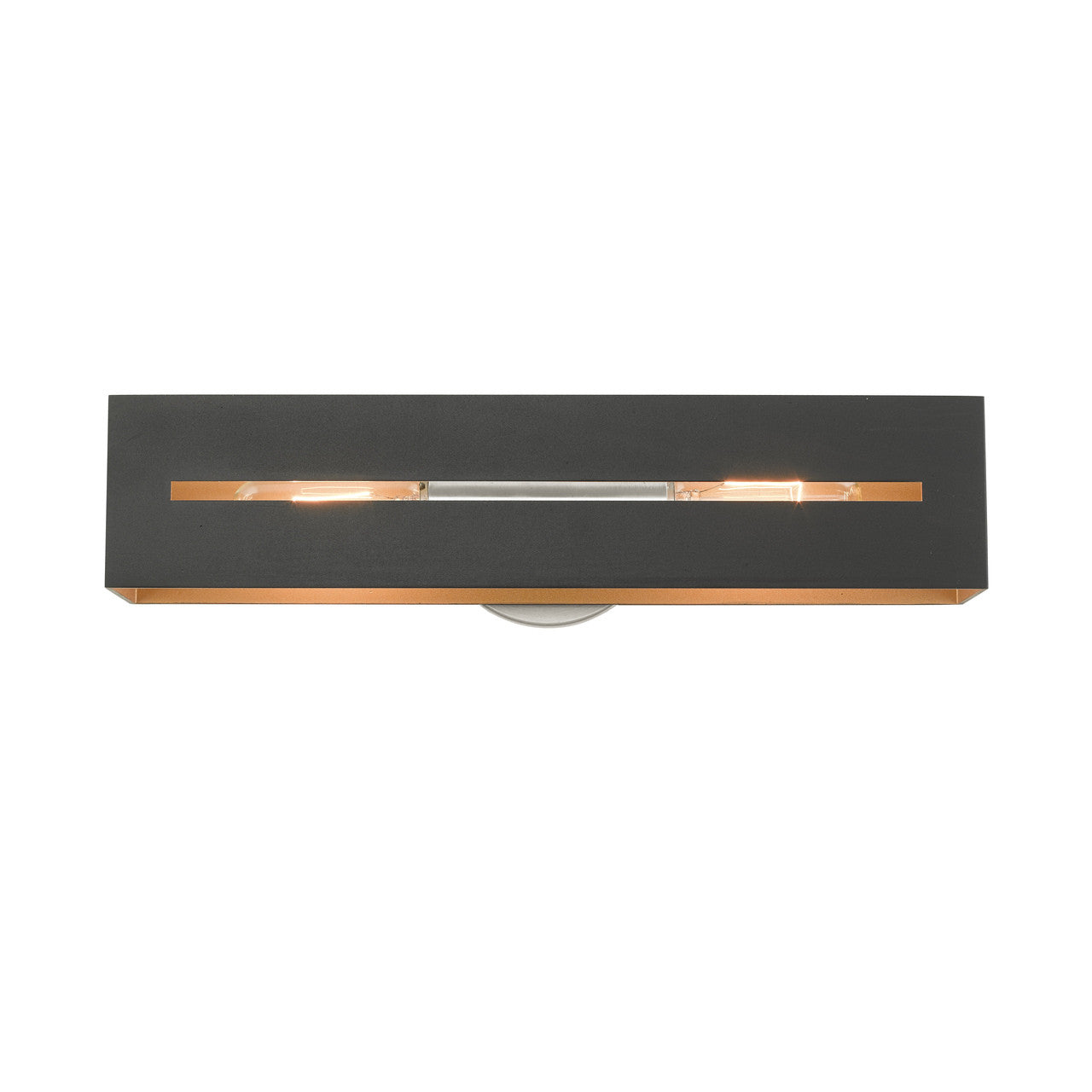 Livex Lighting Soma Collection  2 Light Textured Black with Brushed Nickel Accents ADA Vanity Sconce in Textured Black with Brushed Nickel Accents 16682-14