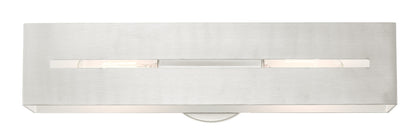 Livex Lighting Soma Collection  2 Light Brushed Nickel ADA Vanity Sconce in Brushed Nickel 16682-91