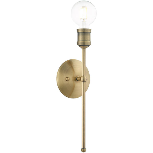 Livex Lighting Lansdale Collection 1 Lt Antique Brass Wall Sconce  in Antique Brass  16711-01