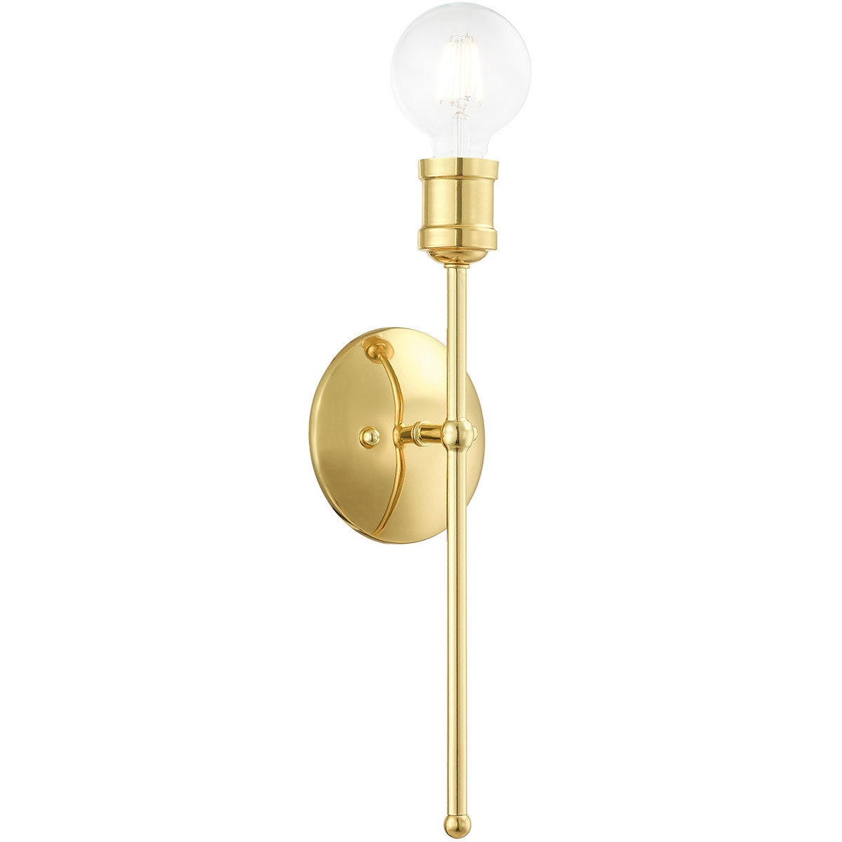 Livex Lighting Lansdale Collection 1 Lt Polished Brass Wall Sconce in Polished Brass 16711-02