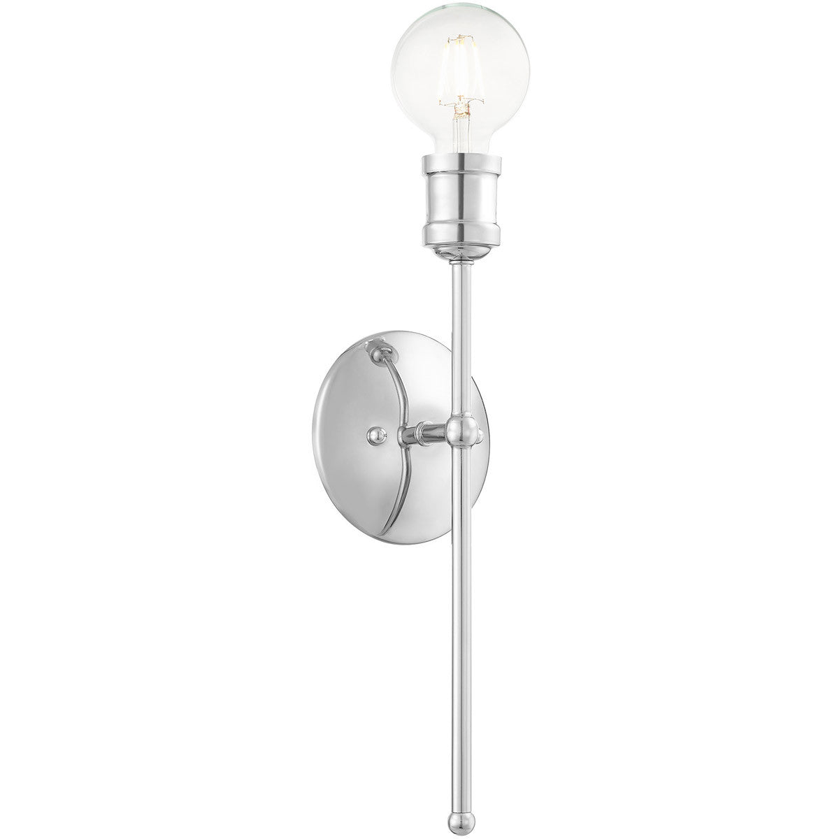 Livex Lighting Lansdale Collection 1 Lt Polished Chrome Wall Sconce in Polished Chrome 16711-05